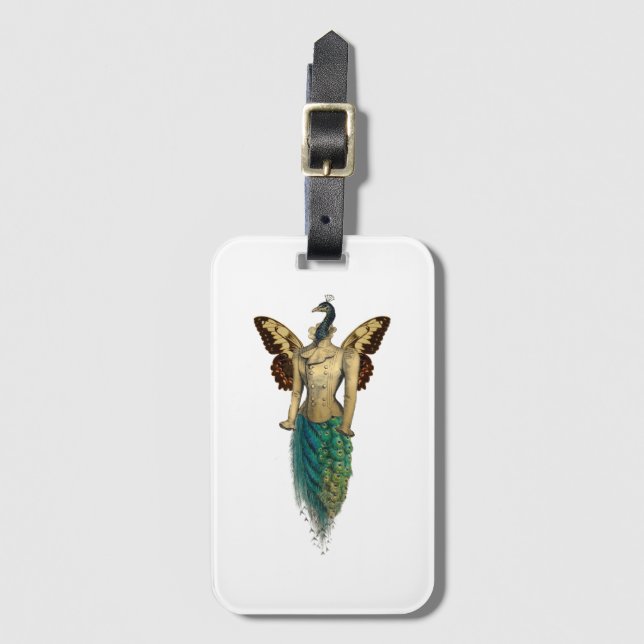 Etiqueta Para Maletas Diseño Gold SteamPunk Series 4 (Anverso vertical)