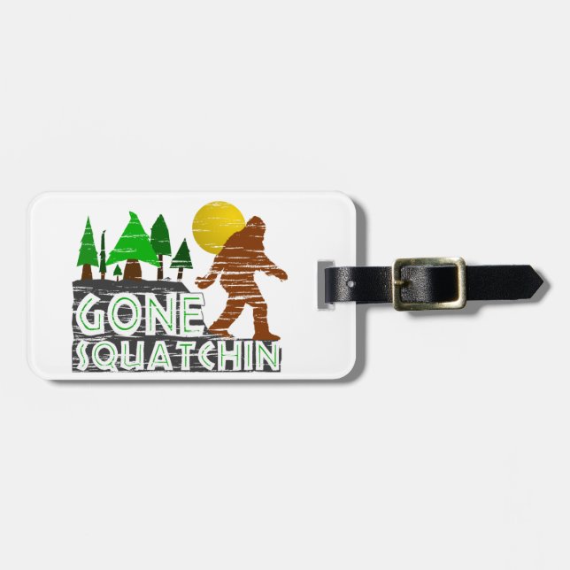 Etiqueta Para Maletas Diseño ido original de Squatchin (Frente Horizontal)