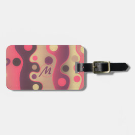 Etiqueta Para Maletas Diseño moderno de arte ondulado rosa personaliza e