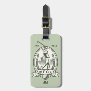 Etiqueta Para Maletas Diseño monograma de club de golf personalizado con