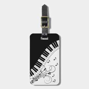 Etiqueta Para Maletas Diseño musical de teclado de piano