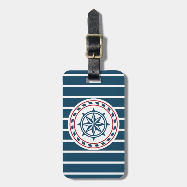 Etiqueta Para Maletas Diseño náutico (Frente Vertical)