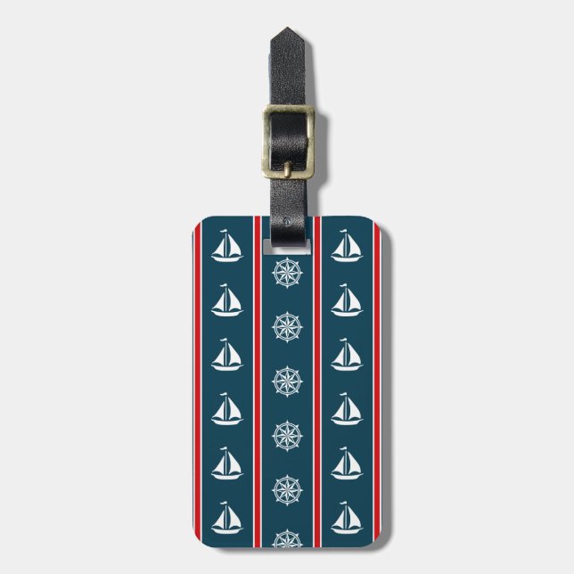 Etiqueta Para Maletas Diseño náutico (Frente Vertical)