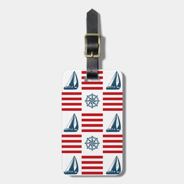Etiqueta Para Maletas Diseño náutico (Frente Vertical)