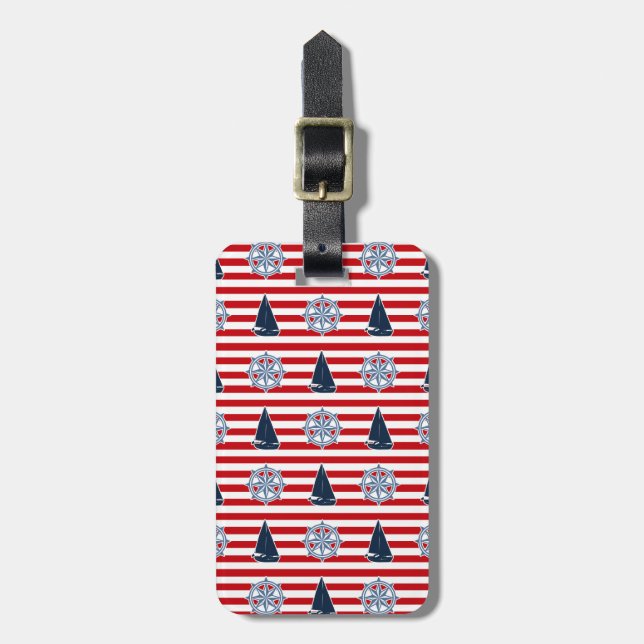 Etiqueta Para Maletas Diseño náutico (Frente Vertical)