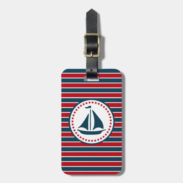 Etiqueta Para Maletas Diseño náutico (Frente Vertical)