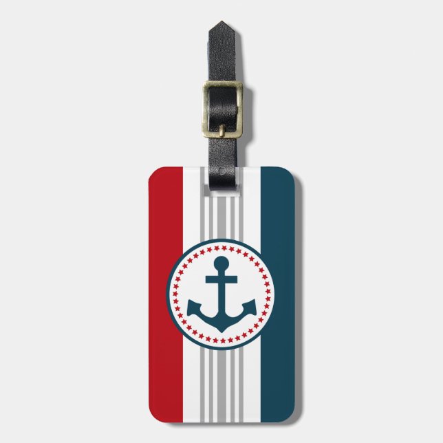 Etiqueta Para Maletas Diseño náutico (Frente Vertical)