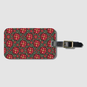 Etiqueta Para Maletas Diseño Navideño de Flor de Holly Alegre - Festivo