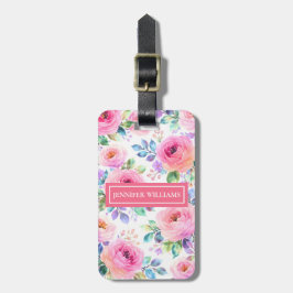 Etiqueta Para Maletas Diseño personalizado boho floral amanecer         