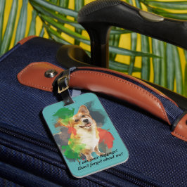 Etiqueta Para Maletas Diseño personalizado "Bonito Corgi".