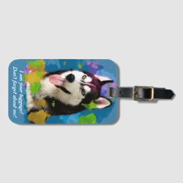 Etiqueta Para Maletas Diseño personalizado "Cute Husky".