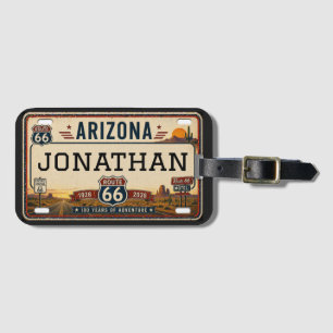 Etiqueta Para Maletas Diseño personalizado de la Ruta 66 de Arizona