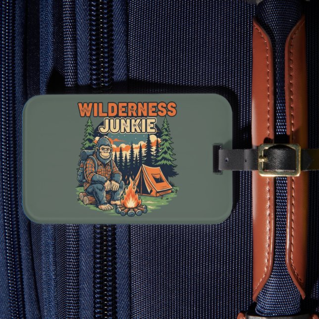 Etiqueta Para Maletas Diseño retro bigfoot wilderkie (Anverso In Situ 4)