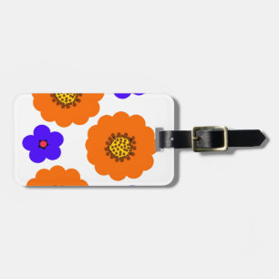 Etiqueta Para Maletas Diseños de Naranja azul floral