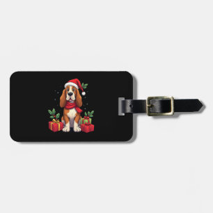 Etiqueta Para Maletas Disfraces divertidos de perro de Navidad con sombr