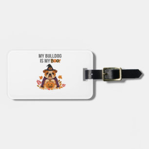 Etiqueta Para Maletas Disfraz de Halloween de Bulldog Mi Bulldog es Mi B