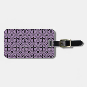 Etiqueta Para Maletas Distinguir tu equipaje con Violet Fleur-de-Lis
