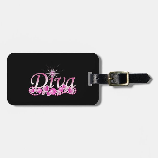 Etiqueta Para Maletas Diva Bling (Frente Horizontal)