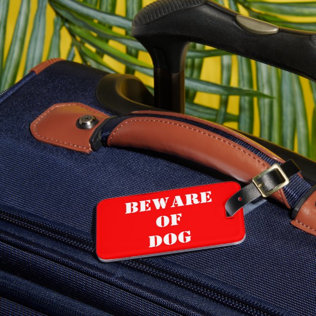 Etiqueta Para Maletas Divertida atención del perro (Anverso In situ 3)