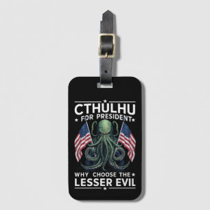 Etiqueta Para Maletas Divertidas elecciones 2024 Cthulhu para presidente