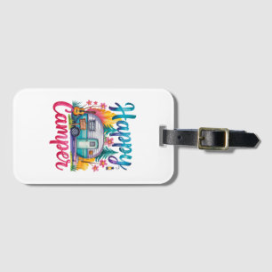 Etiqueta Para Maletas Divertido Feliz Campista Ropa de Camping Remolque