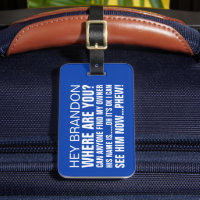Divertido nombre personalizado dónde estás