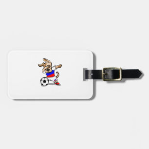 Etiqueta Para Maletas Divertido perro canino Rusia Soccer Jersey ruso Fo