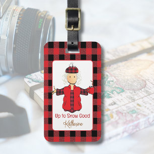 Etiqueta Para Maletas Divertido Personalizado Frío Búfalo Rojo Negro