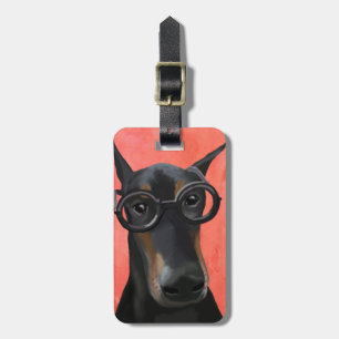 Etiqueta Para Maletas Doberman con gafas
