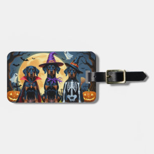 Etiqueta Para Maletas Doberman Dogs Pumpkin Halloween Funny