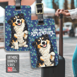 Etiqueta Para Maletas DOBRO Australian Shepherd • ArtMuse Serie Journey