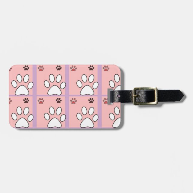 Etiqueta Para Maletas Dog Paw Pattern (Frente Horizontal)