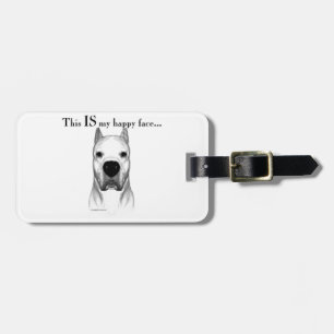 Etiqueta Para Maletas Dogo Argentino Happy Face
