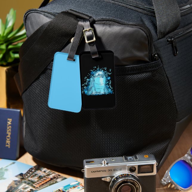 Etiqueta Para Maletas Dolphin Black  (Anverso & Reverso)