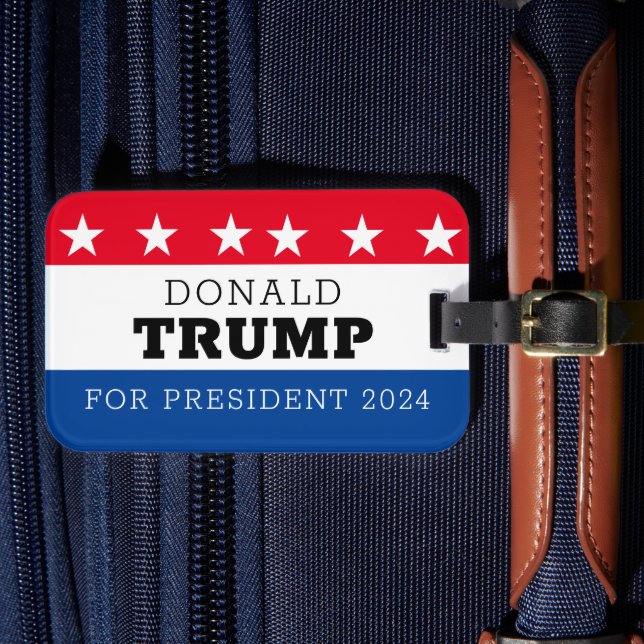 Etiqueta Para Maletas Donald Trump Presidente  (Anverso In Situ 4)