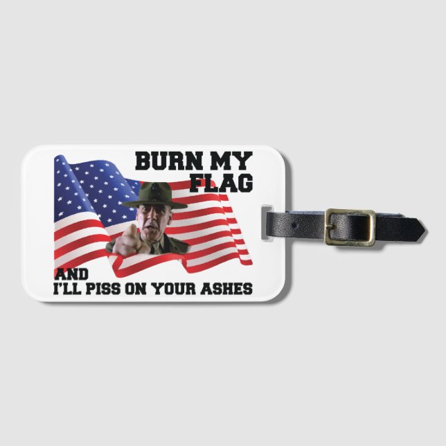 Etiqueta Para Maletas Don't burn my flag  (Anverso horizontal)
