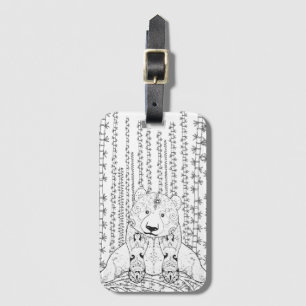 Etiqueta Para Maletas Doodle de bambú de la panda