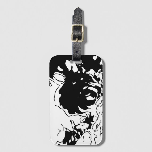 Etiqueta Para Maletas Doodle de flores (Anverso vertical)