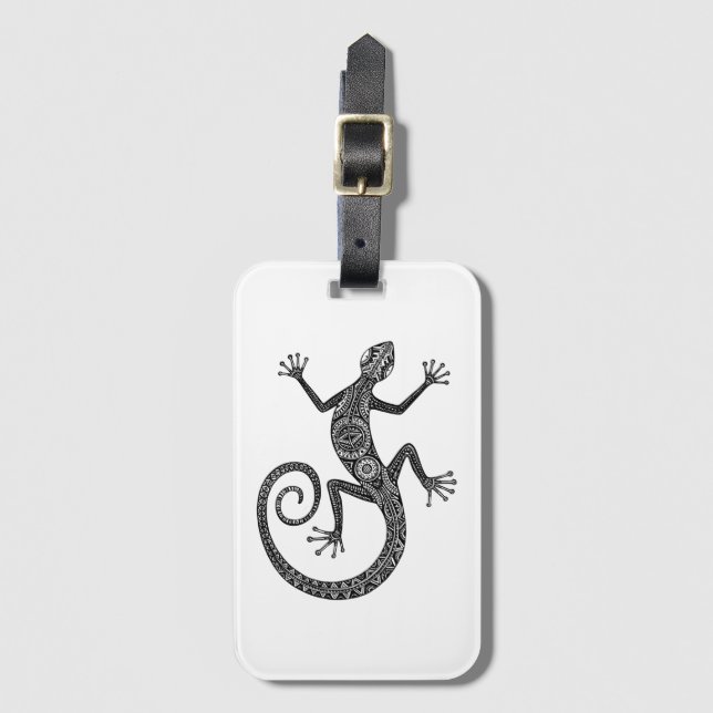 Etiqueta Para Maletas Doodle del lagarto o del Salamander (Anverso vertical)