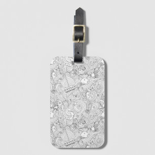 Etiqueta Para Maletas Doodle náutico