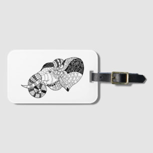 Etiqueta Para Maletas Doodle principal de Zenstyle del elefante