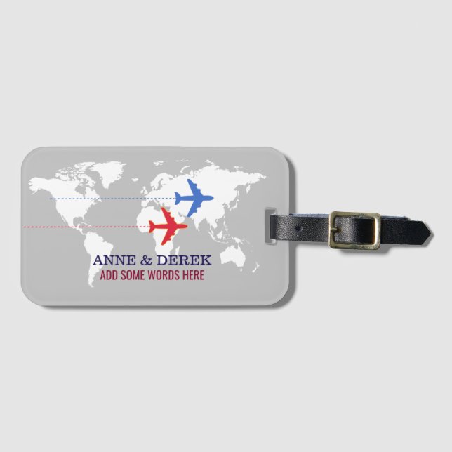 Etiqueta Para Maletas dos aviones volando juntos (Anverso horizontal)
