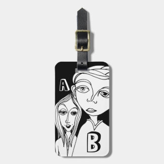 Etiqueta Para Maletas Dos cartas personalizadas y divertidos personajes 