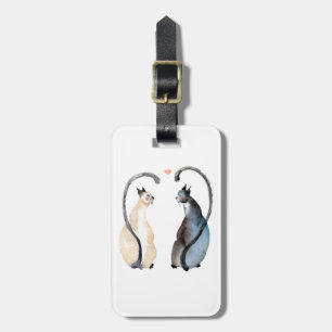 Etiqueta Para Maletas Dos gatos enamorados