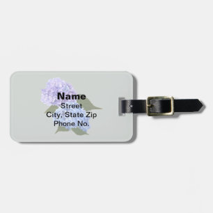 Etiqueta Para Maletas Dos lavanda de Hydrangea y azul