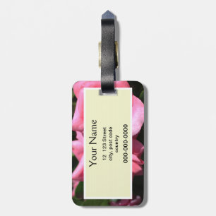 Etiqueta Para Maletas dos rosas perfectas de color rosa caliente. amor