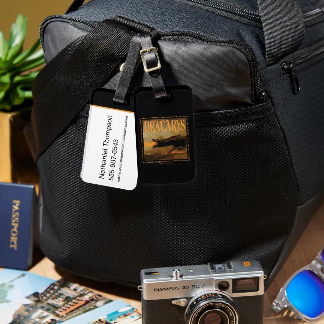 Etiqueta Para Maletas "Dracarys" Drogon Breathing Fire Graphic (Anverso & Reverso)