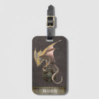 Dragón de Escudo Vikingo Bronce Rústico Antiguo
