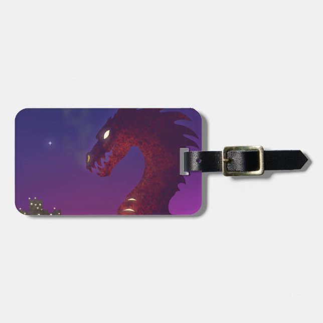 Etiqueta Para Maletas Dragón medieval (Frente Horizontal)