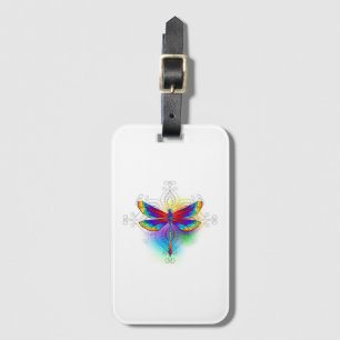 Etiqueta Para Maletas Dragón poligonal arcoiris